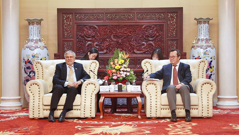 Chairman of EXIM Bank of China Wu Fulin calls on Deputy Prime Minister and Foreign Minister, Senator Mohammad Ishaq Dar.