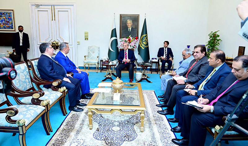 Ambassador of the Republic of Azerbaijan, Khazar Farhadov calls on Prime Minister Muhammad Shehbaz Sharif.