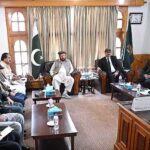Chief Minister Gilgit-Baltistan Haji Gulbar Khan in a meeting with Chairman Gilgit-Baltistan Service Tribunal Mumtaz Ahmad.