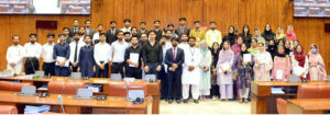 Students and faculty members of RIPHAH International University, Islamabad visiting Senate Museum at Parliament House.
