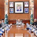 President Asif Ali Zardari being briefed about the overall security, law and order situation of the Sindh province at the Chief Minister House.