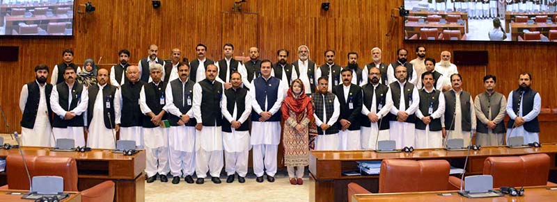 A group photograph of officers/faculty members of Balochistan Civil Services Academy (BCSA), Quetta in the Senate Hall at Parliament House