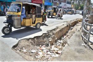 A view of open drain line at Manan Chowk Quetta may cause any mishap, needs attention of concerned authorities.
