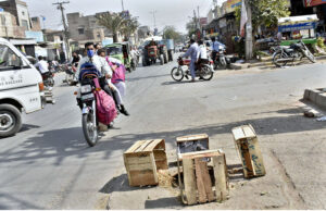 An open main hole on Sultanpura Road may cause any mishap and needs the attention of concerned authorities.
