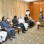 A delegation led by the President of Pakistan People's Party Parliamentarians Gilgit-Baltistan, Amjad Hussain Advocate, calls on President Asif Ali Zardari, at Aiwan-e-Sadr.