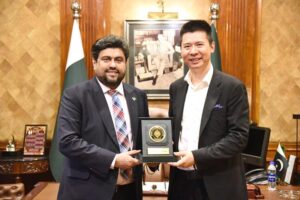President Longi Solar, James Jin calls on Sindh Governor Kamran Khan Tessori at Governor House.