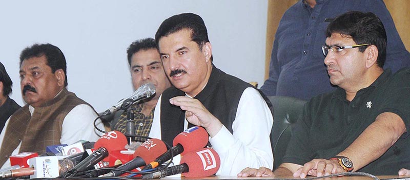 Governor Khyber Pakhtunkhwa, Faisal Karim Kundi addressing “Meet the Press” program at Multan Press Club.