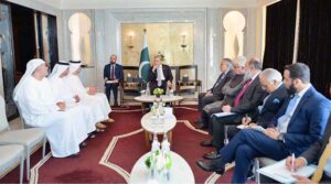 Director General Abu Dhabi Fund for Development Mohammed Saif Al Suwaidi calls on Prime Minister Muhammad Shehbaz Sharif.