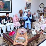 Prime Minister Muhammad Shehbaz Sharif visits the residence of PMLN leader and former MNA Saira Afzal Tarar and offers condolences over the demise of her father Afzal Hussain Tarar in Village Kolo Tarar, Hafizabad