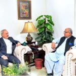 H.E. Reza Amiri Moghaddam, Ambassador of Iran to Pakistan called on Mian Riaz Hussain Pirzada, Federal Minister for Housing and Works at his office
