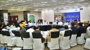 Head of the Polio Programme in Punjab and Emergency Operations Centre Coordinator, Mr Khizer Afzaal addressing the Jirga, organizations 30 representatives of key priority community at DG Health office.