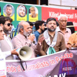 Journalists stage a rally observing World Press Freedom Day 2024 at KPC
