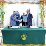 Country Representative of World Bank Najy Benhassine and Secretary Economic Affairs Division Dr. Kazim Niaz sign a joint communiqué on Mutual Cooperation between World Bank and the Government of Pakistan, in the presence of Prime Minister Muhammad Shehbaz Sharif