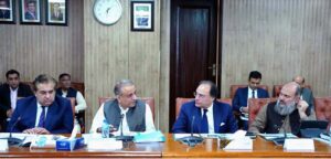 Federal Minister for Privatisation, Board of Investment and Communications Abdul Aleem Khan presiding over a meeting of "Ease of Doing Business".