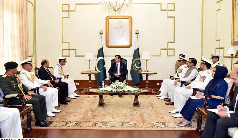 The Chief of the Royal Malaysian Navy, Admiral Tan Sri Abdul Rahman bin Ayob, called on Acting President Syed Yousuf Raza Gillani, at Aiwan-e-Sadr.