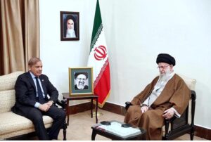 Prime Minister Muhammad Shehbaz Sharif meets the Supreme Leader of Iran, Ayatollah Seyyed Ali Khamenei, the Leader of Islamic Revolution.