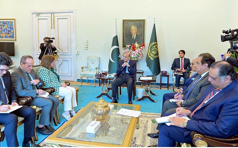 Ambassador of Italy to Pakistan H.E. Marilina Armellin calls on Prime Minister Muhammad Shehbaz Sharif.