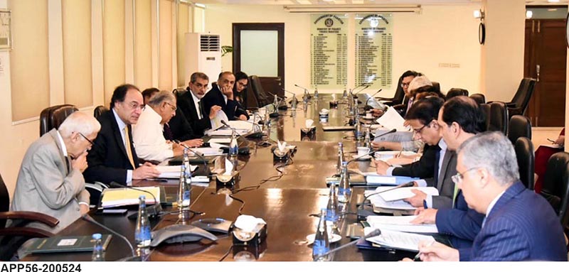 Federal Minister for Finance & Revenue Senator Muhammad Aurangzeb chairing a meeting of the Cabinet Committee on State-Owned Enterprises (CCoSOEs).