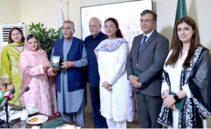 senior journalist and columnist Mujibur Rahman Shami and Salman Ghani addressing during the event organized by Press Information Department on the topic of "Religious Harmony".