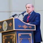 Prime Minister Muhammad Shehbaz Sharif addresses the National Conference on Education Emergency.