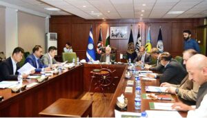 Federal Minister For Maritime Affairs Qaiser Ahmed Sheikh chairs a meeting regarding exemption from Import/Export Policy order and foreign currency Issues for Gwadar Zone.