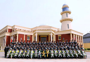 Chief of the Naval Staff Admiral Naveed Ashraf in a group photo with course participants on the occasion of 53rd PN Staff Course convocation at PN War College Lahore.