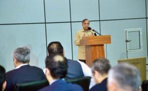 Prime Minister Muhammad Shehbaz Sharif addresses at Neelum-Jhelum Hydro Power Project.