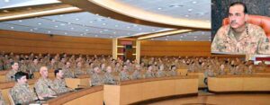 General Syed Asim Munir, NI (M), Chief of Army Staff (COAS) presiding over the 83rd Formation Commanders Conference at GHQ, attended by Corps Commanders, Principal Staff Officers and all Formation Commanders of Pakistan Army.
