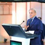 Prime Minister Muhammad Shehbaz Sharif addresses a reception held in the honor of Pakistan Hockey team.