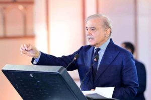Prime Minister Muhammad Shehbaz Sharif addresses a reception held in the honor of Pakistan Hockey team.