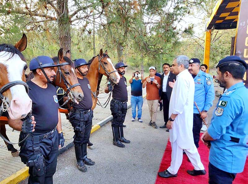 Interior Minister Mohsin Naqvi inaugurating ICTP Margalla Patrol Unit