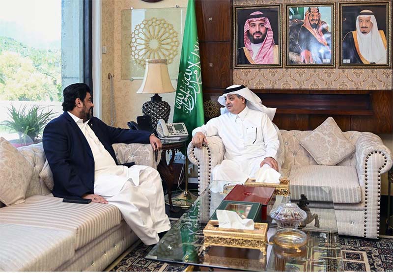 Governor Sindh Kamran Khan Tessori welcomes Ambassador of Kingdom of Saudi Arabia to Pakistan, H.E. Nawaf bin Saeed Ahmad Al-Malkiy
