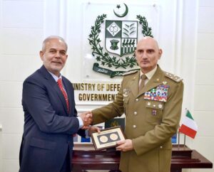 Lt Gen Luciano PORTOLANO, Italian Secretary General of Defence/National Armaments Director calls on Lt Gen (Retd) Muhammad Chiragh Haider, Secretary Ministry of Defence Production.