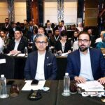Federal Minister for Religious Affairs and Overseas Pakistanis and Human Resource Development Chaudhry Salik Hussain in a discussion with the Deputy Prime Minister of Malaysia Zahid Hamidi