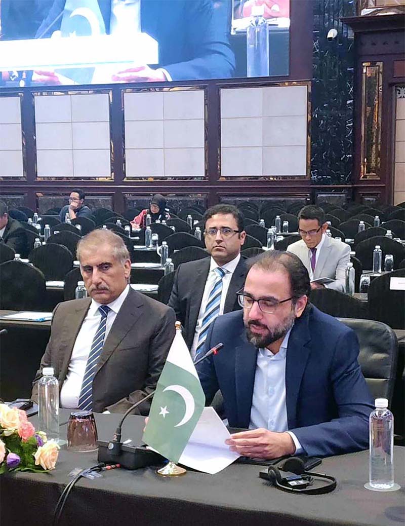 Federal Minister for Religious Affairs and Interfaith Harmony Chaudhry Salik Hussain addressing at the International Conference of Religious Leaders