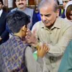 Prime Minister Muhammad Shehbaz Sharif interacting with the families of Martyrs at an event commemorating the unfortunate riots of 9 May 2023