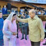 Prime Minister Muhammad Shehbaz Sharif interacting with the families of Martyrs at an event commemorating the unfortunate riots of 9 May 2023