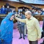 Prime Minister Muhammad Shehbaz Sharif interacting with the families of Martyrs at an event commemorating the unfortunate riots of 9 May 2023.