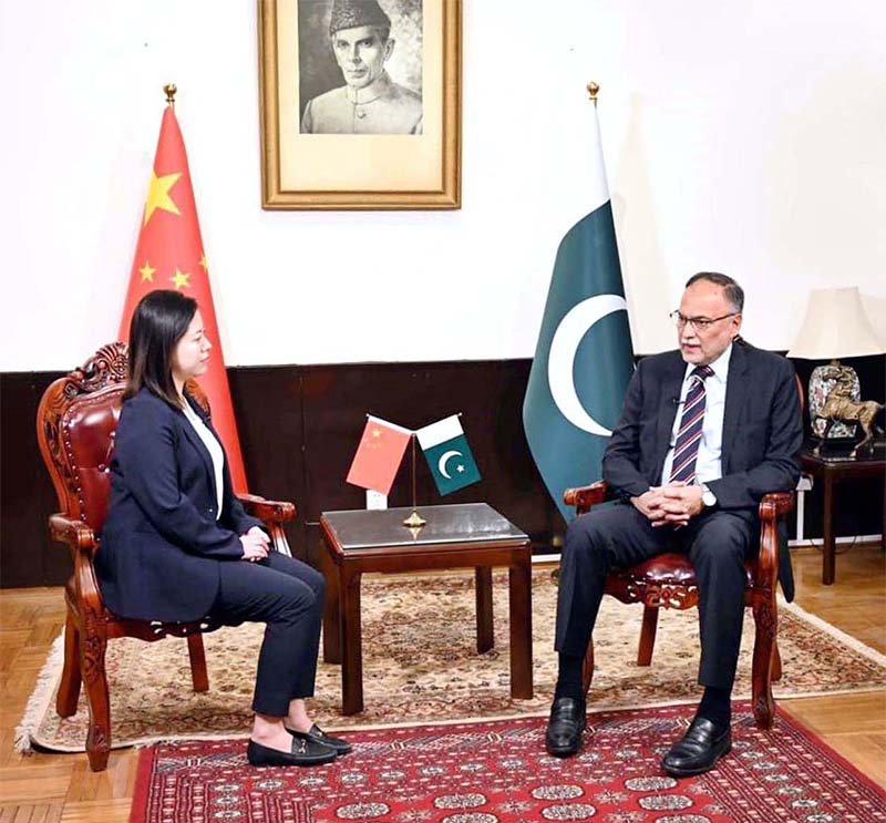 Federal Minister for Planning, Development and Special Initiatives, Prof. Ahsan Iqbal recorded an exclusive interview with China Global Television Network (CGTN) at Pakistan Embassy in Beijing.