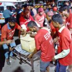 The bodies of the seven labourers, who were killed near Gwadar a day earlier, arrived at Edhi mortuary Soharab Goth