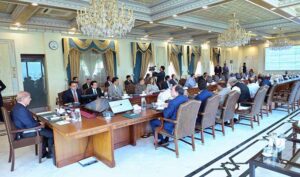 Prime Minister Muhammad Shehbaz Sharif chairs a meeting regarding the rightsizing of the government.