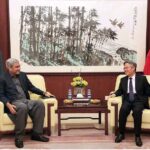 Interior Minister Mohsin Naqvi in a meeting with Chinese Ambassador Jiang Zaidong
