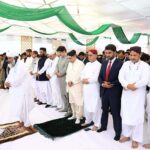 President Asif Ali Zardari offering the Eid-ul-Azha prayers in Nawabshah