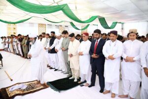 President Asif Ali Zardari offering the Eid-ul-Azha prayers in Nawabshah