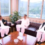 The Prime Minister of Azad Jammu and Kashmir, Chaudhry Anwarul Haq calls on the Federal Minister for Inter Provincial Coordination, Rana Sanaullah