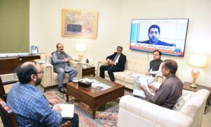 Chairman Prime Minister's Youth Programme Rana Mashhood Ahmed Khan in a meeting with officials from Ministry of Interprovincial Coordination.