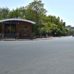A deserted view of GPO Chowk, Mall Road due to Eid-ul-Adha holidays