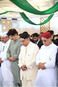 President Asif Ali Zardari offering the Eid-ul-Azha prayers in Nawabshah