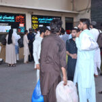 A view of General Bus stand as people returning back to their destination after spending Eid holidays at their hometowns