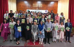 Federal Secretary for Education, Mohyuddin Ahmad Wani, delivers a speech during the launch event of the Foundational Learning Policy 2024 held in the federal capital